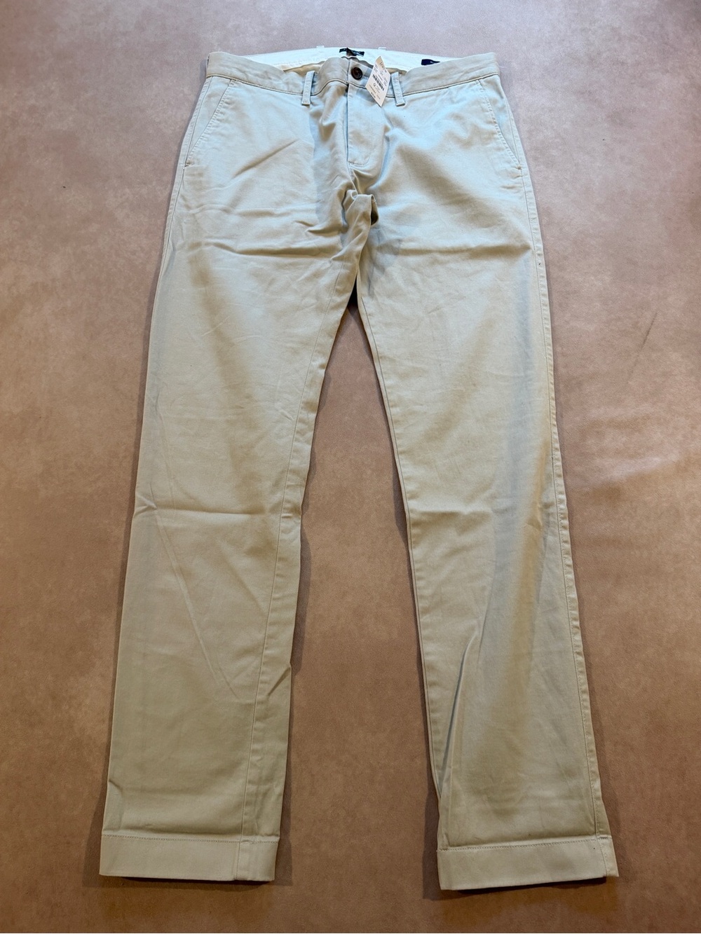 J. Crew Factory Men's Tan Slim-fit flex chino pant • size 34x34 • NWT • H3167